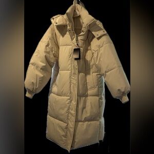 GoGG Cream Puffer Long Coat